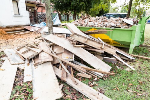 Commercial waste crew preparing for collection