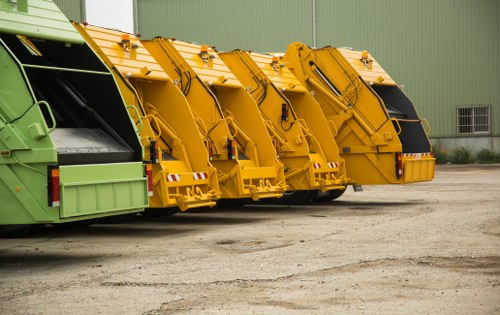 Workers sorting commercial waste for recycling