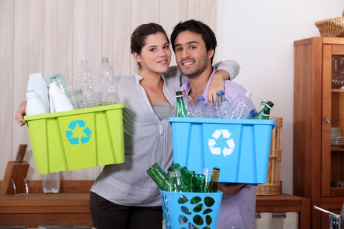 Experienced clearance team removing items from a flat